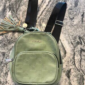 Steve Madden mini backpack zip closure, exterior front zip pocket, adjust straps